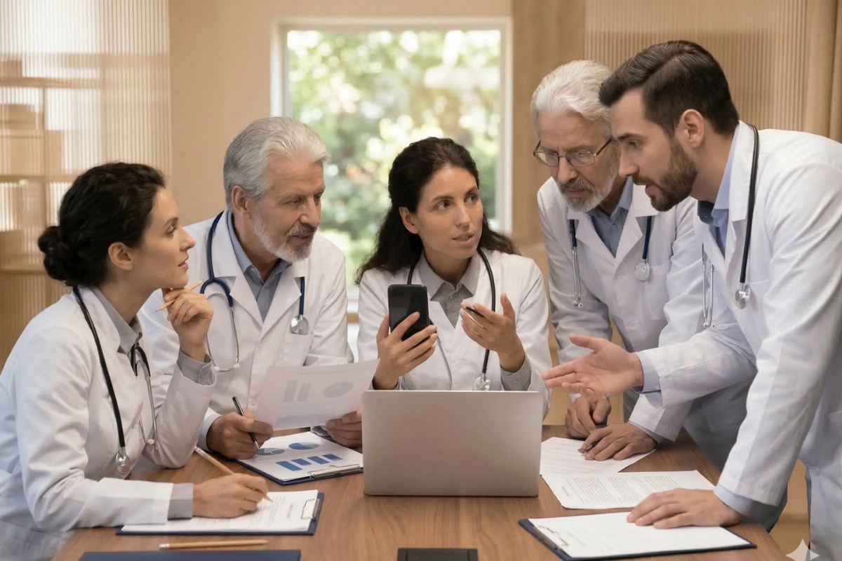 Multidisciplinary oncology team providing supportive cancer care